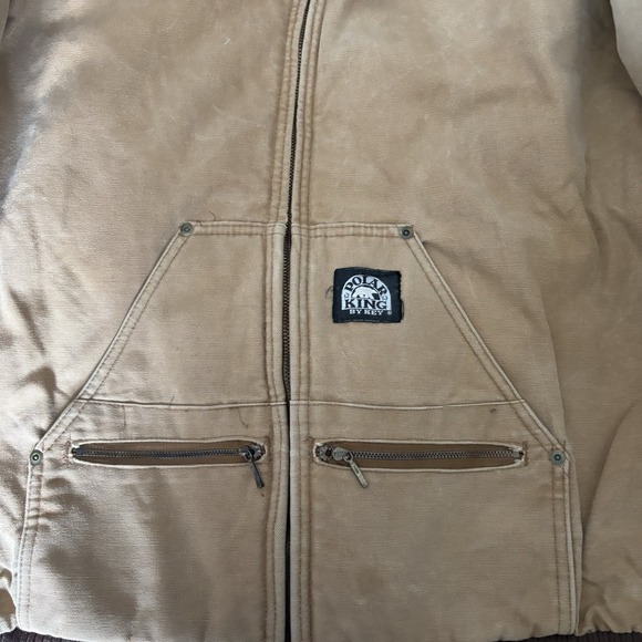 Vintage 90's USA Polar King by key Canvas Jacket detroit carhartt Syle XL REG - Picture 6 of 11